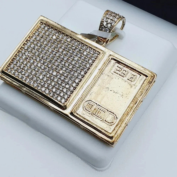 - "14K Gold Plated Cubic Zircon Pendant, EVBRS655 - Picture 4 of 11